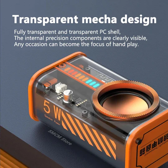 🔥Summer Hot Sale🎁Transparent mecha wireless bluetooth speaker