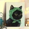 DIY Oil Painting Scarf Kitten Series（Solid wood frame）