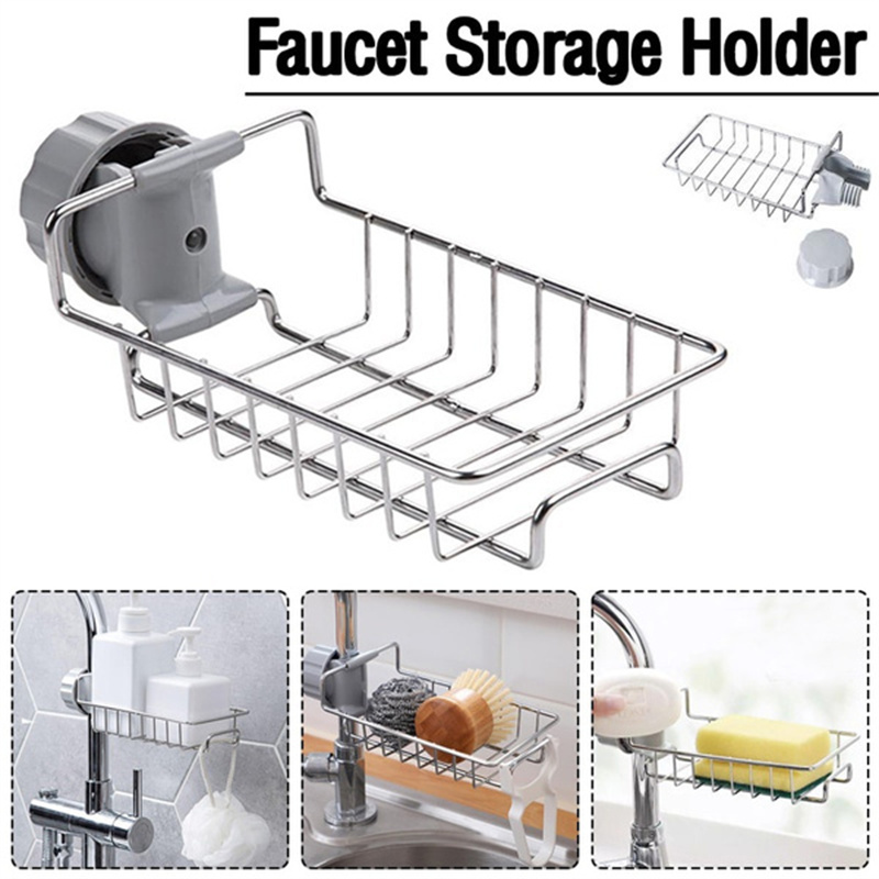 (🎄CHRISTMAS EARLY SALE-48% OFF) Stainless Steel Kitchen Faucet Sponge Rack(BUY 2 GET 1 FREE)