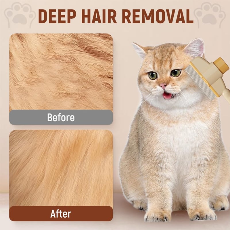 🎁TikTok Last Day Sale - 70% OFF🔥Self-cleaning Pet Flea Comb Grooming Brush
