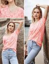 Arach&Cloz Womens Fashion Spring Summer Tops 2024 Short Sleeve Sweaters V Neck Lightweight Thin Knit Clothes Blouse