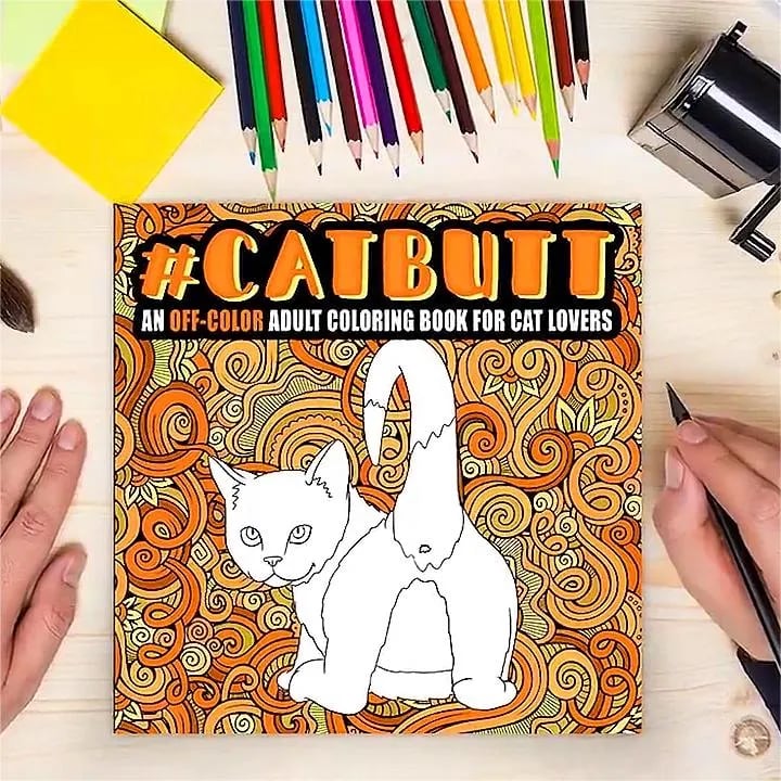 🔥🐱Funny Cat Butt Adult Coloring Book