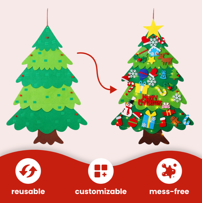 (🌲Early Christmas Sale- 49% OFF)  Interactive Felt Christmas Tree