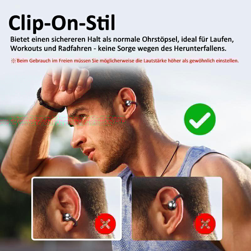 🔥Bluetooth-Kopfhörer mit Ohrclip und Touchscreen