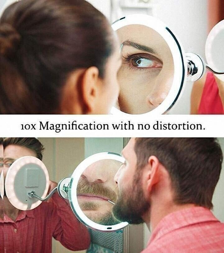 🔥Last Day Promotion 50% OFF🔥360° Flexible Light Up 10X Magnification Makeup Mirror