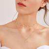 Gold Pearl Necklace, Dainty Gold Necklaces Prom Pearl Choker Necklace 15'' Pearl Necklaces for Women Beachy Necklace Adjustable Pearl Jewelry Bride as Graduation Birthday Mothers Day Gifts