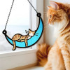 🐈🌙Sleeping Cat On Moon - Window Hanging Suncatcher Ornament