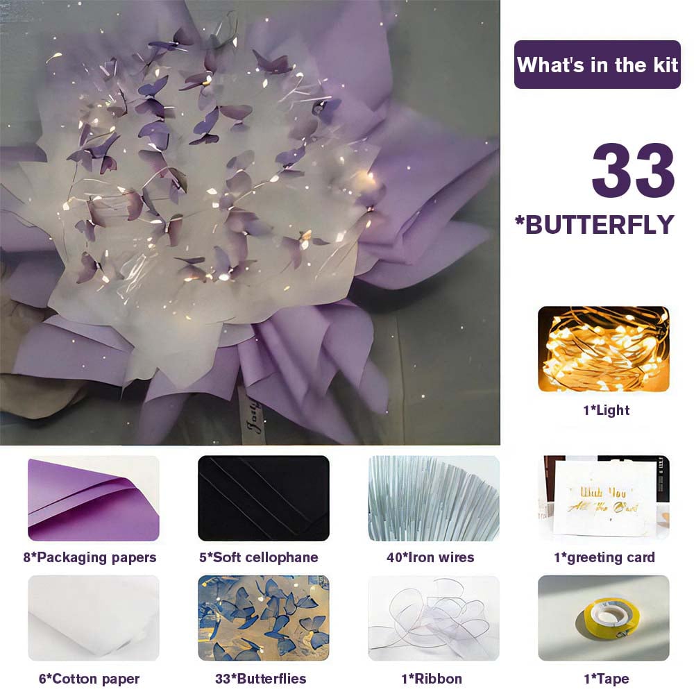 ⚡Clearance Sale SALE 70%🔥 DIY Butterfly Bouquets Handmade Butterfly Flower Bouquet Gift for Girlfriend