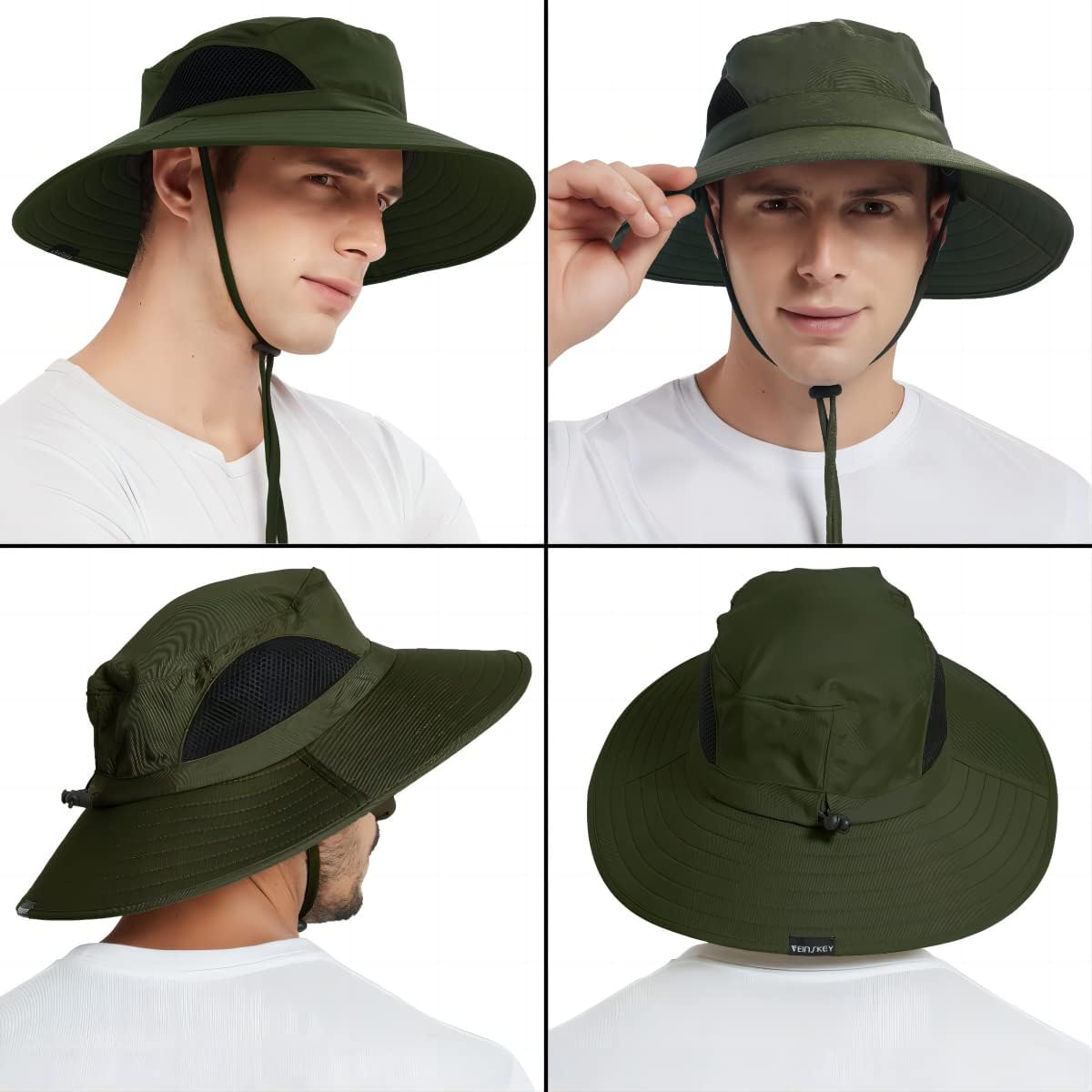 EINSKEY Unisex Sun Hat, Waterproof Wide Brim Bucket Hat Packable Boonie Hat for Fishing Hiking Gardening Safari Beach