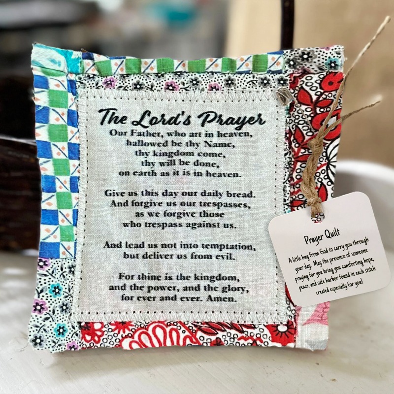 Prayer Quilt with cross inside