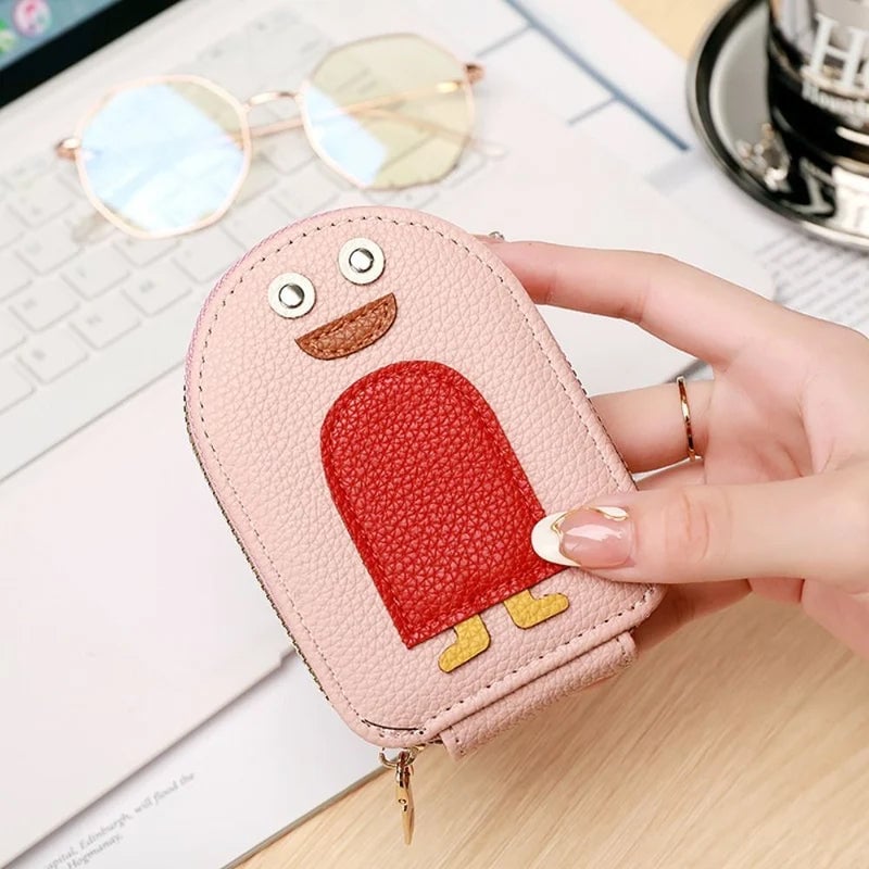 😊Cute Penguins PU Credit Card Coin Wallet