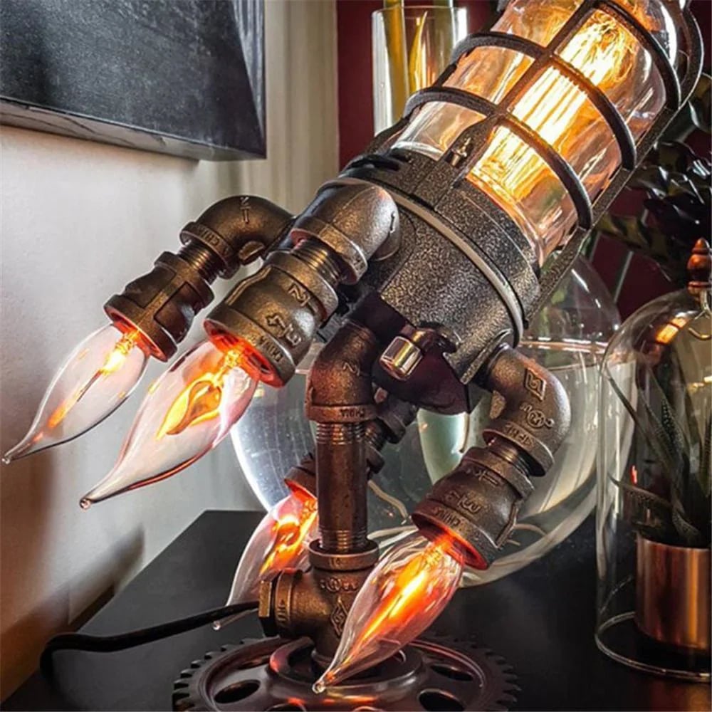 (🎄EARLY CHRISTMAS SALE - 50% OFF) 🎁🚀Steampunk Rocket Lamp, Buy 2 Free Shipping Only Today🚚