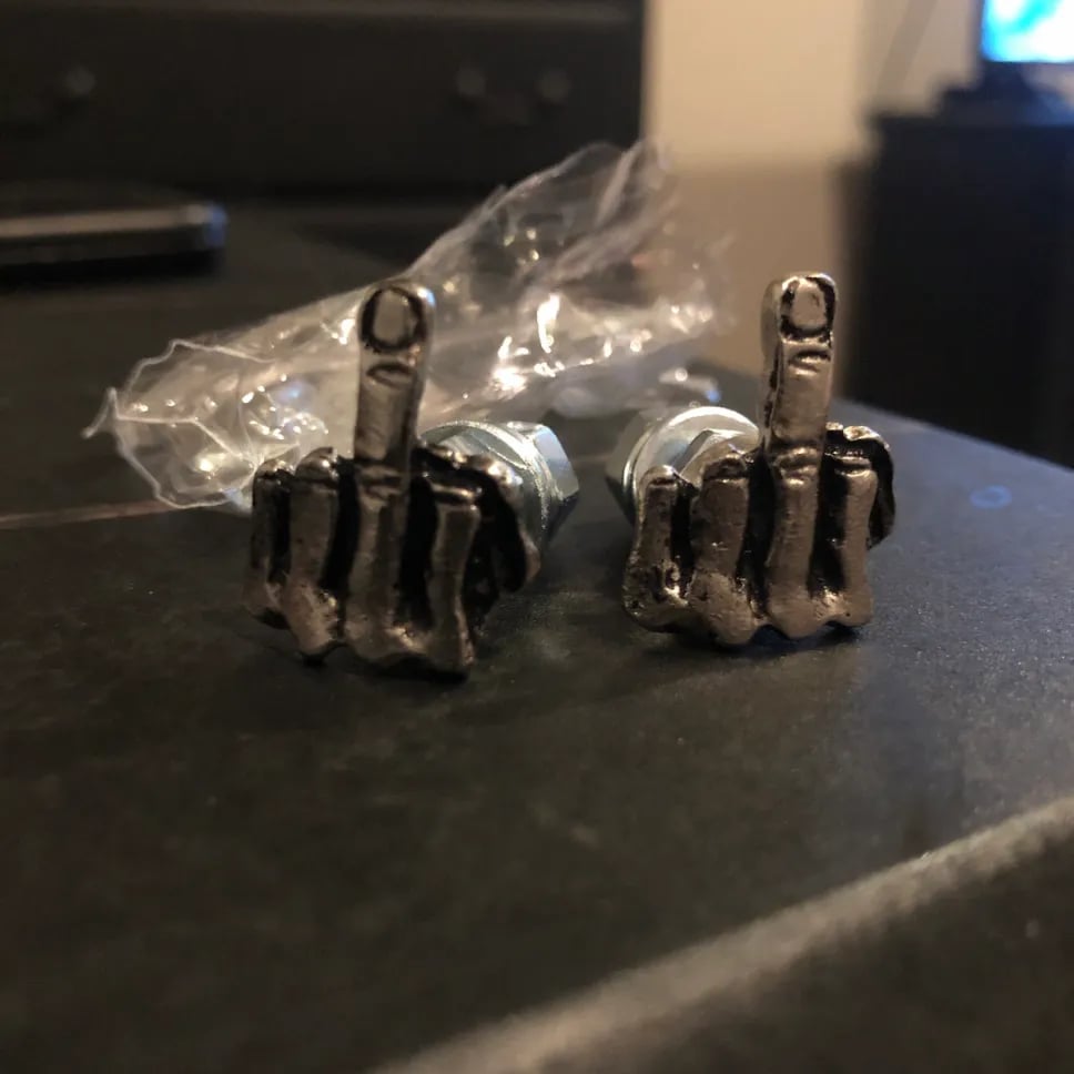 Universal finger license plate screw
