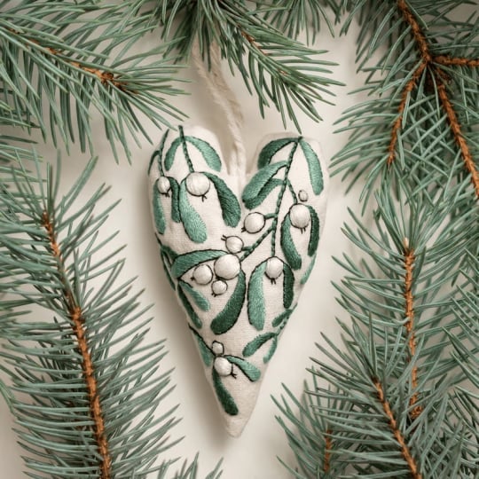 💖DIY Herzförmiges, handgesticktes Weihnachtsornament/Ornament-Set