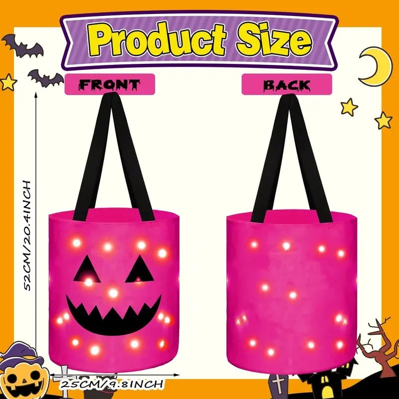 🎃 GlowPump LED Halloween Candy Bags (3 Pcs Set) ✨