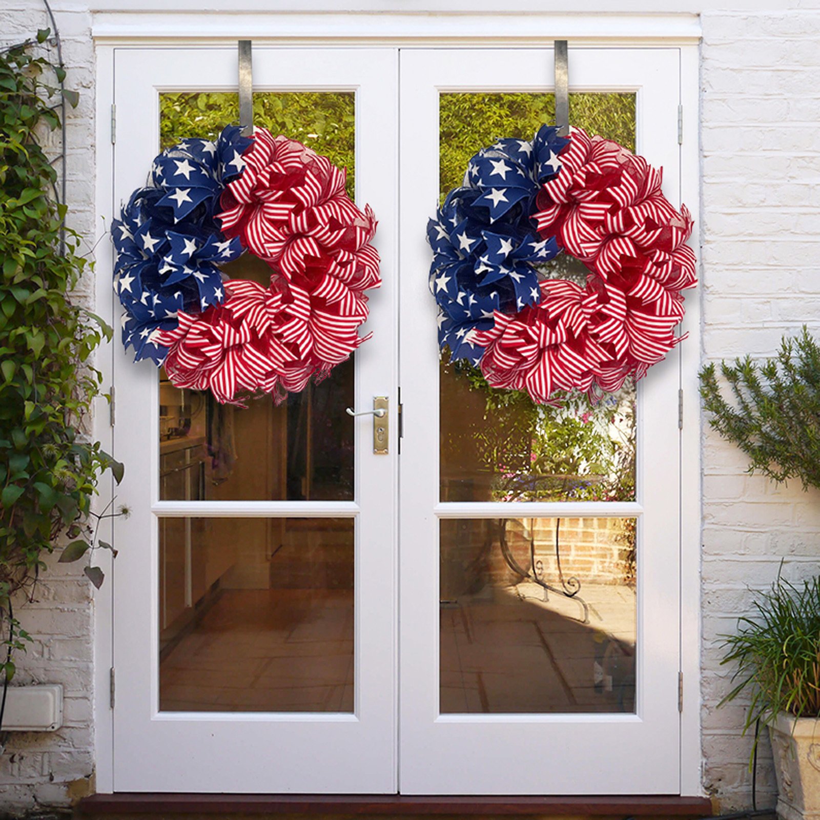 🏵100% Handmade Star Spangled Banner Ribbon Patriotic Wreath(𝐌𝐚𝐫𝐢𝐚𝐧𝐚 𝐒𝐦𝐢𝐭𝐡 𝐇𝐚𝐧𝐝𝐦𝐚𝐝𝐞®)
