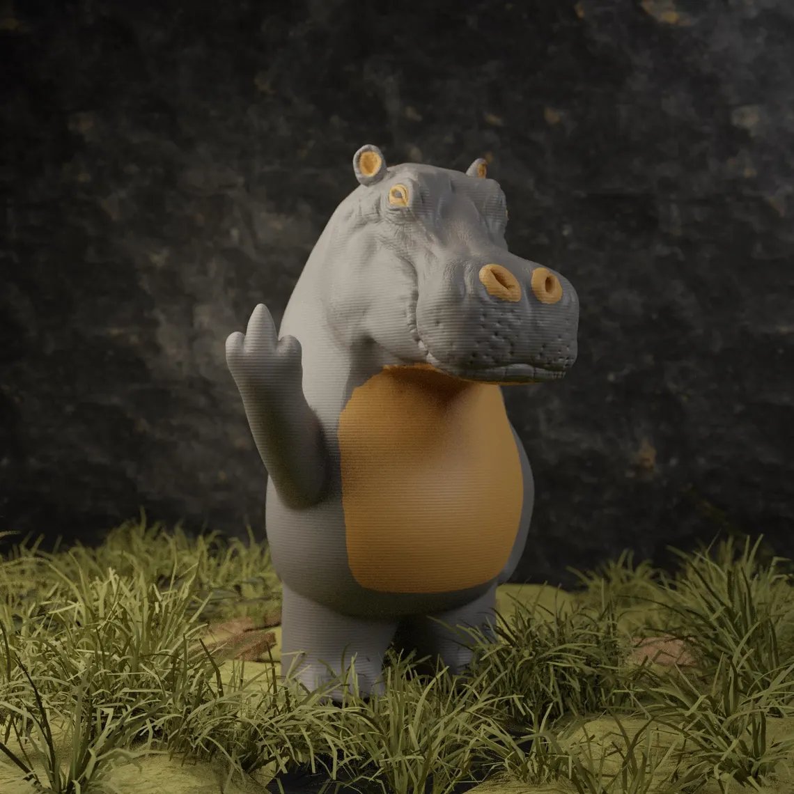 Middle Finger Animal Statue - Funny Desk Decor