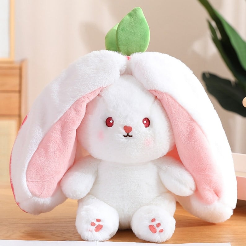 🔥2024 HOT SALE - 49% OFF🔥Strawberry Bunny Transformed into Little Rabbit Fruit Doll Plush Toy