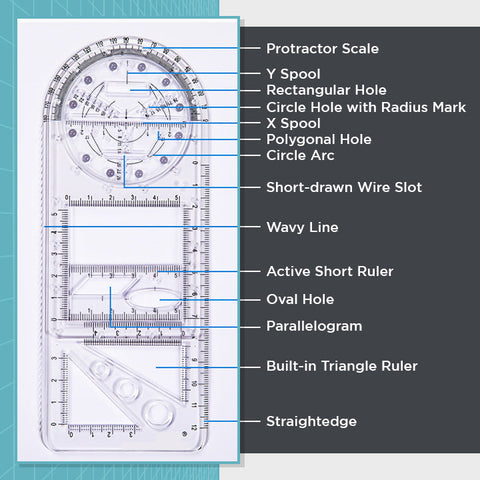 (🔥Last Day Promotion- SAVE 48% OFF)Multifunctional Geometric Rulers(Buy 2 Get 1 Free)