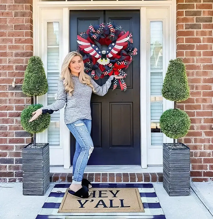 🔥Handmade Stars and Stripes Patriotic Wreath-Buy 2 Get Free Shipping