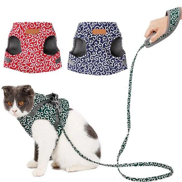 LAST DAY SALE-50% OFF ONLY TODAY-Cat Dogs Vest Harness and Leash Anti-break Away Chest Strap Cat Clothes