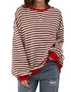 🔥 Women Oversized Striped Color Block Long Sleeve -Buy 2 Free Shipping