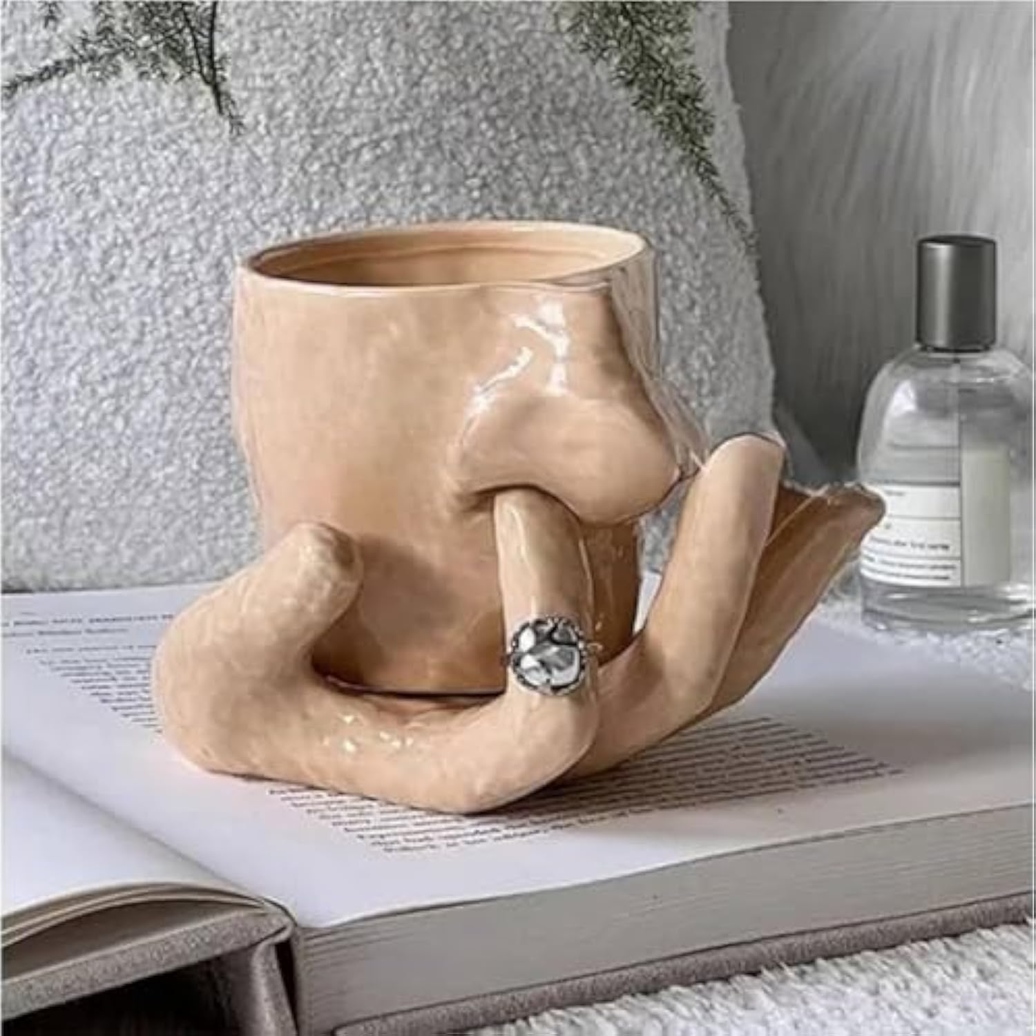 Nose Mug And Plate Set Funny Nose Mug Ring Holder