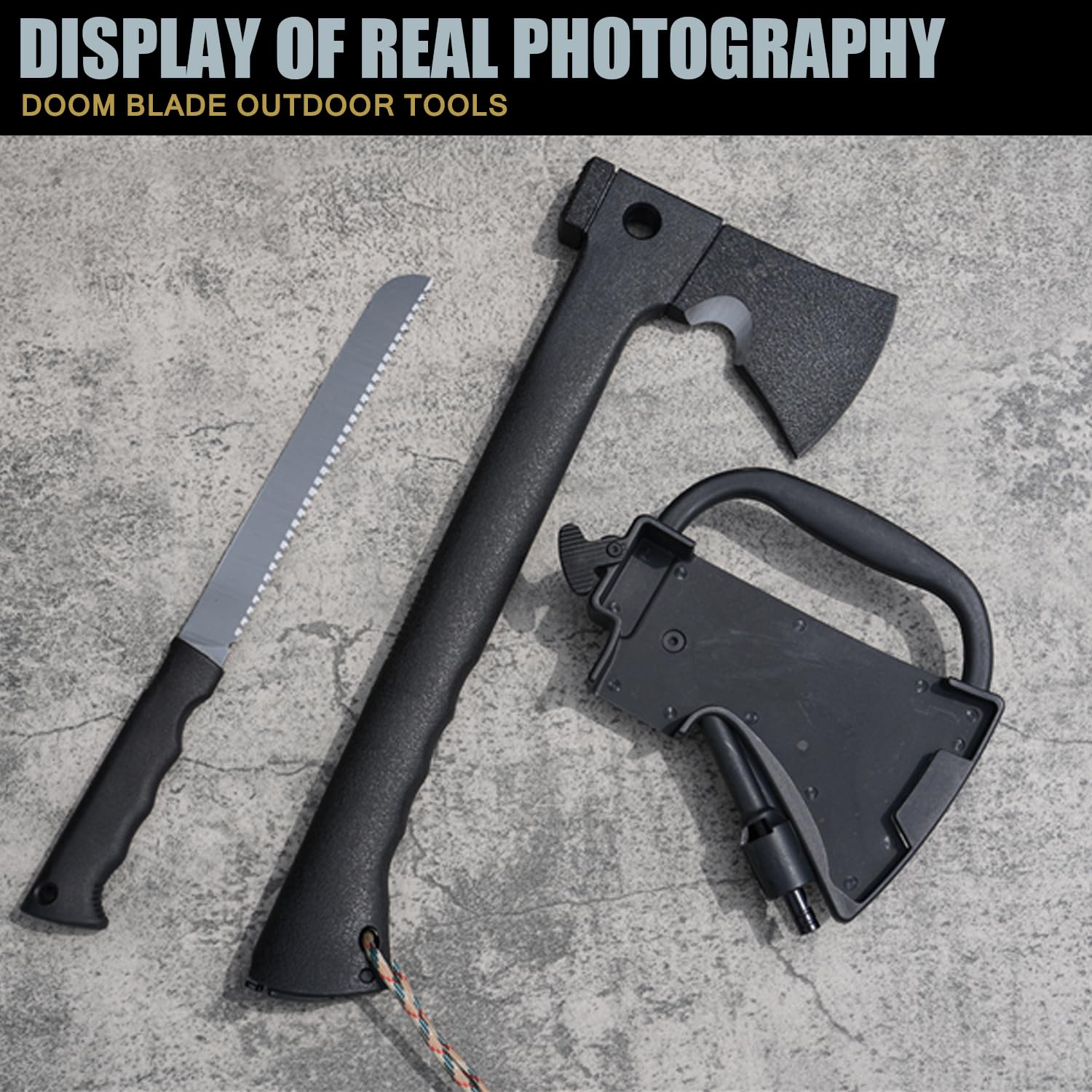 Multi-Purpose Axe for Outdoor Camping with Sheath and Survival Gear