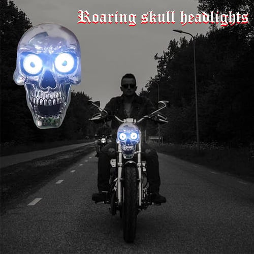 Motorcycle LED Skull Headlamp Harley Honda Yamaha🔥