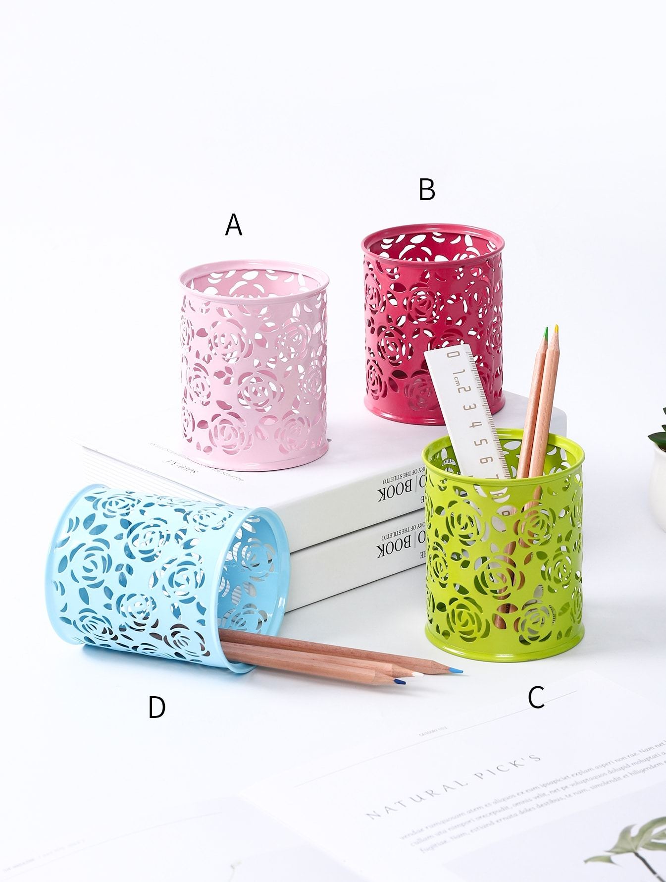 Hollow Flower Pencil Holder 1pc