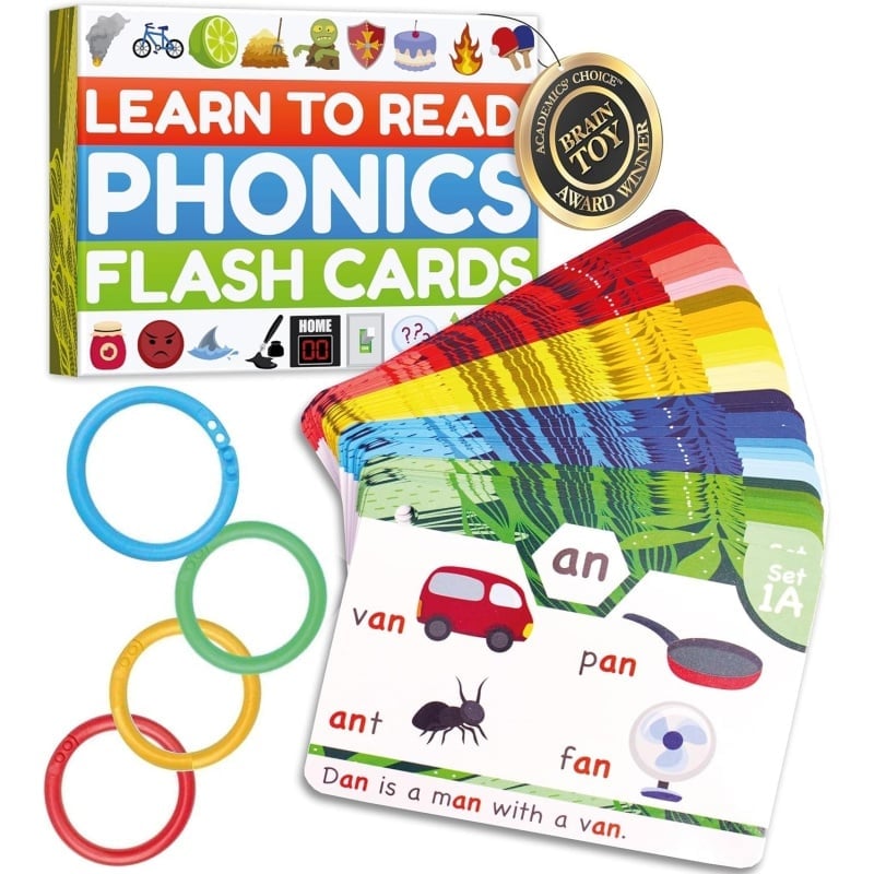 Phonics Flash Cards for Kids Ages 4-8 and Alphabet Flash Cards for Kids 3-6