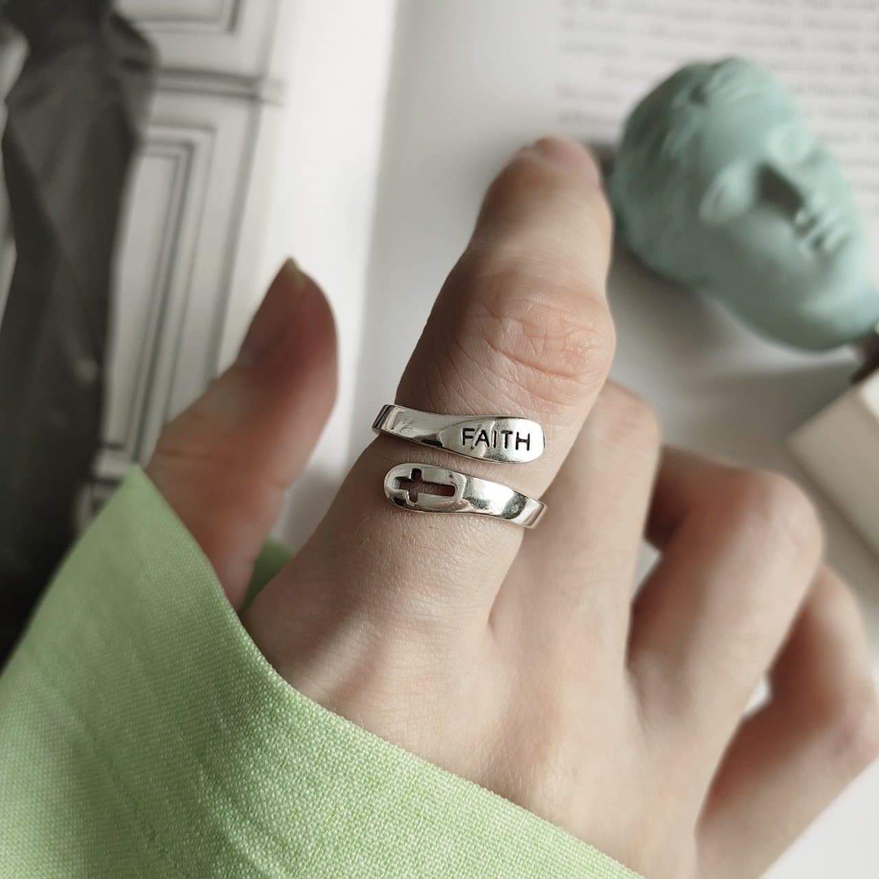 STERLING SILVER FAITH RING™