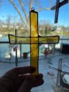 <strong>Handmade</strong> Tiffany Colorful Sun Catching-Cross Ornament✝️