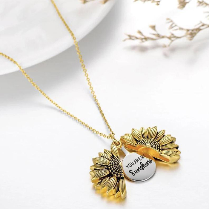 (Valentine's Day Sale- 50% OFF) You Are My Sunshine Sunflower Necklace- Buy 1 Get 1 Free