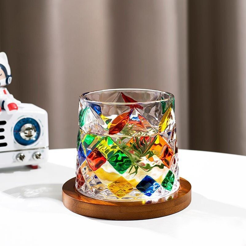 Italian Diamond Art Rocking Whiskey Glass