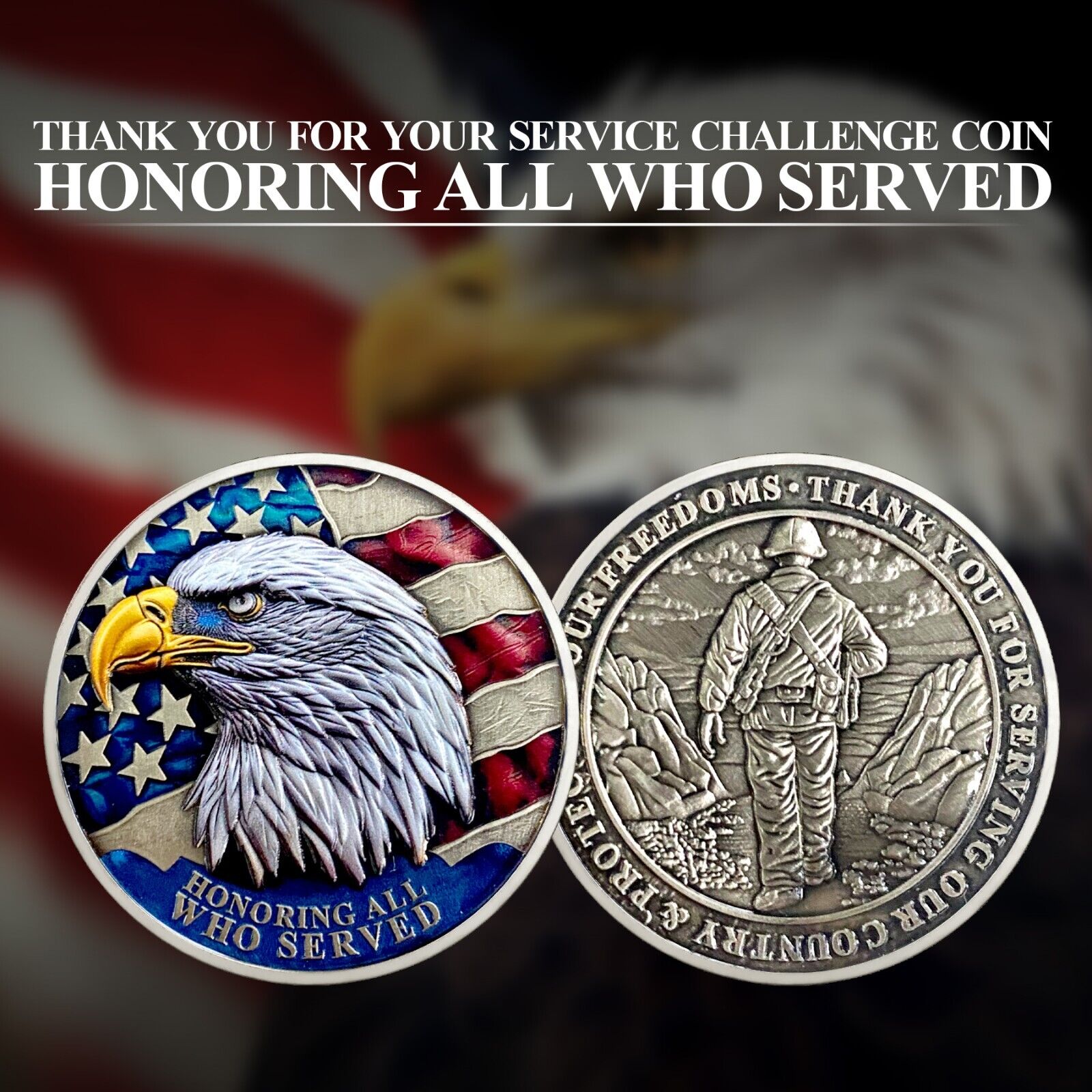 🔥Veterans Challenge Coin - Honoring All Who Served