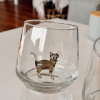 Drinking Murano Glass with Cat Figurine