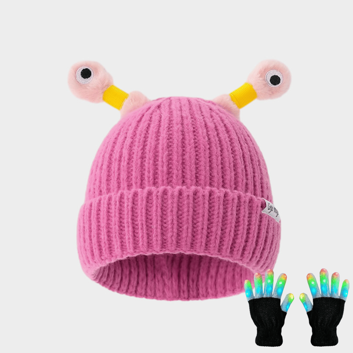 🔥EARLY CHRISTMAS SALE - 50% OFF🎄Winter Parent-Child Cute Glowing Little Monster Knit Hat