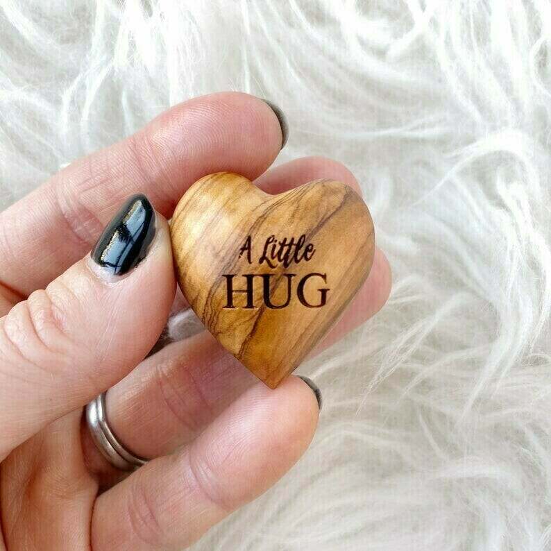 (New Year Sale- 49% OFF) Pocket Hug Wooden Heart Token