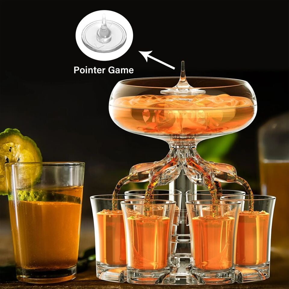 6 Shot Glass Dispenser Holder Liquor