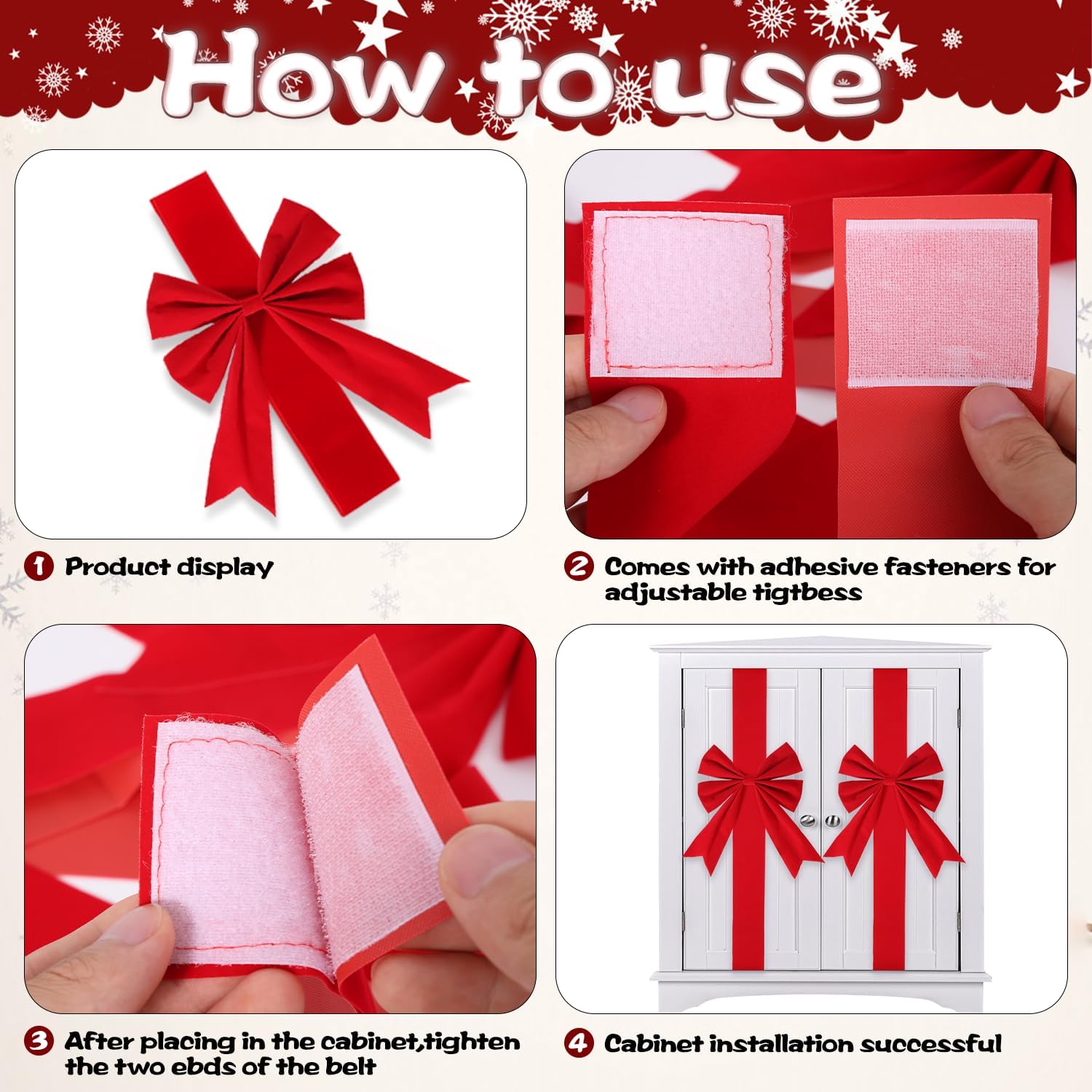 🎄TikTok Christmas Sale -70% OFF✨Christmas Cabinet Ribbons Bows🎀