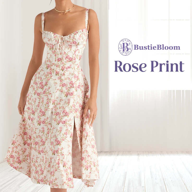 🔥Last Day Sale - 50% OFF🎁 Floral Print Bustier Sundress