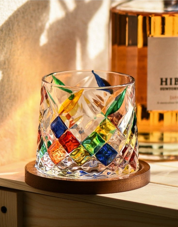 Italian Diamond Art Rocking Whiskey Glass