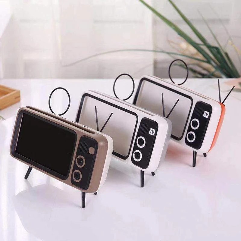 (New Year Flash Sale-50% OFF)Retro TV BlueTooth Speaker Mobile Phone Holder- Suitable for all models of mobile phones