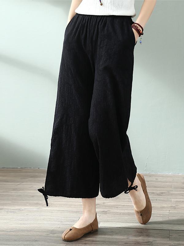 Go Weave Cotton & Linen Wide Leg Pant