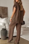 Ladies' Round Neck Solid Color Loose Casual Suit