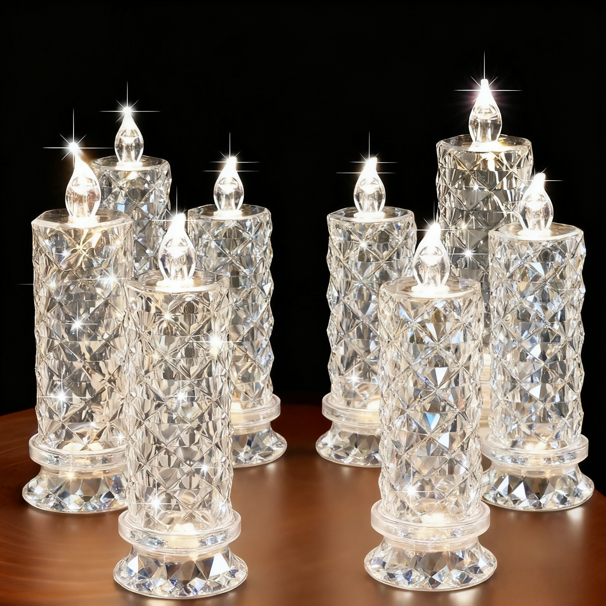 🔥Heißer Verkauf🕯️Flammenlose LED-Kerzen-Rosenmuster-Brechungs-Halo