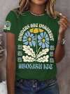 Women's Abolish ICE Print Round Neck T-Shirt