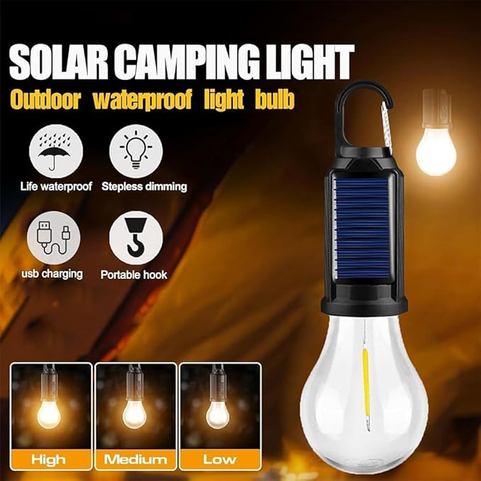💥LAST DAY SALE 50% OFF💥2025 New Solar Rechargeable Hooked Camping Light⚡BUY 3 GET 1 FREE