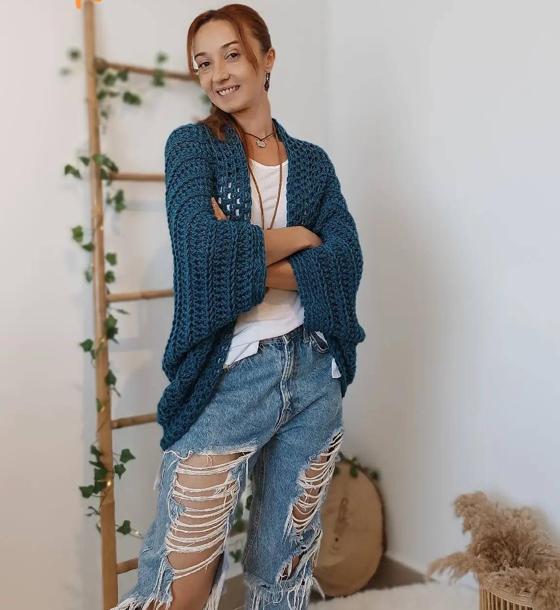 TikTok 🔥Last Day Promotion 48% OFF-🎁-Women's Crochet Cocoon Shrug Boho Shrug